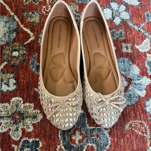 Lucky Brand Tan Flats Classic Slip-On Loafers.
